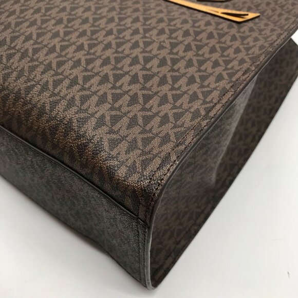 Michael Kors Brown And Marigold Canvas Large Kenly Tote Bag - Picture 7 of 11